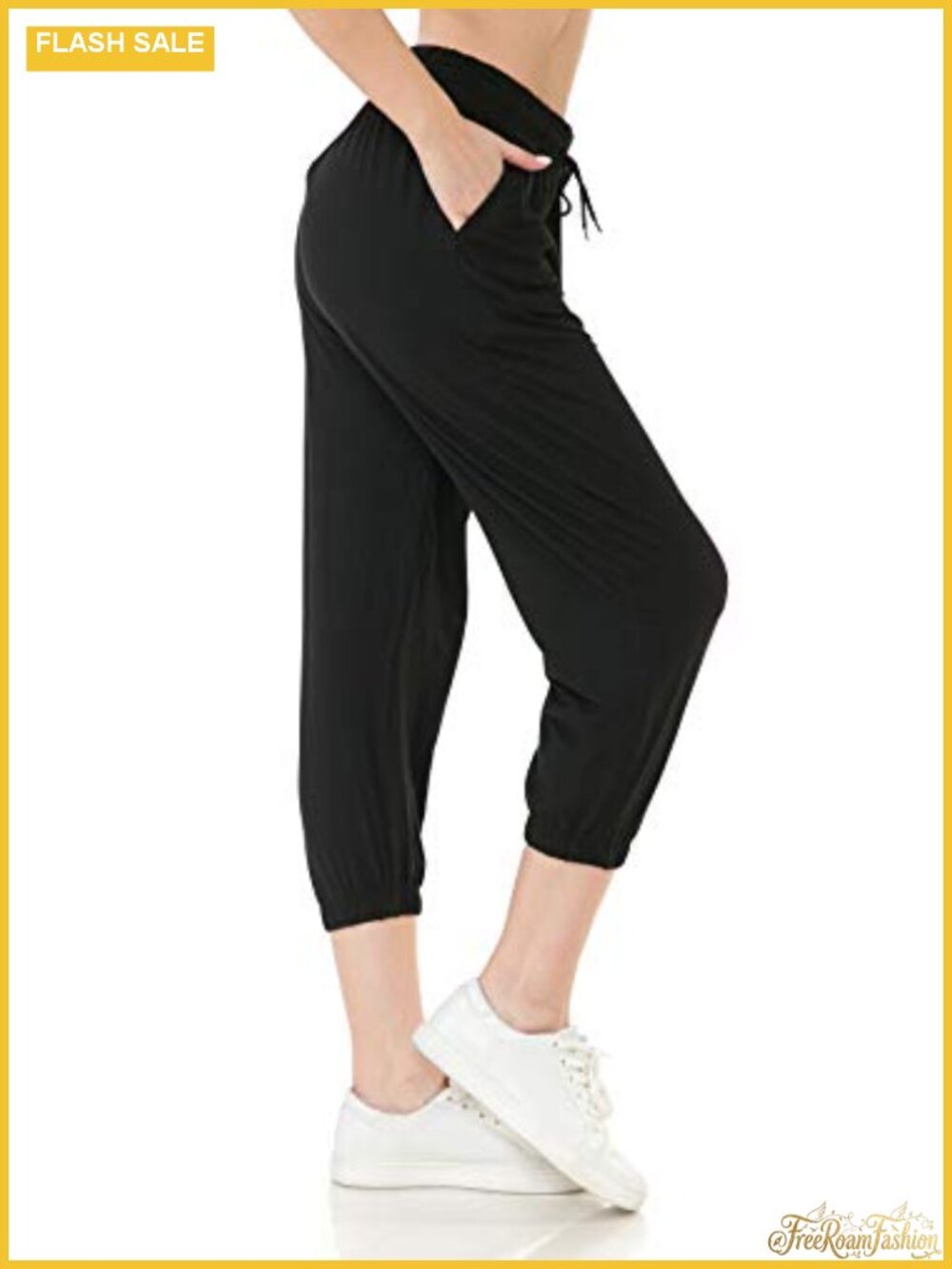 Women's Jogger Sweatpants with Pockets Cuffed Track Pants Cropped